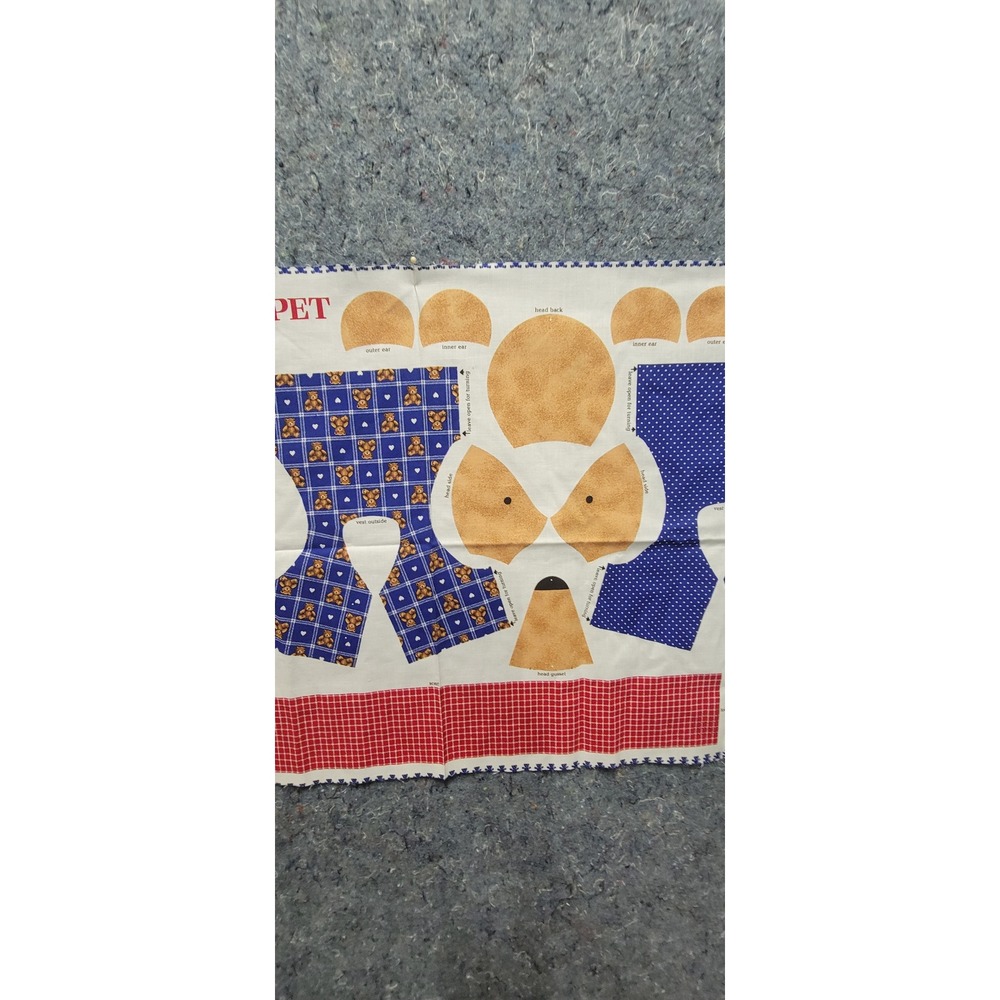 Cranston VIP Print Works VTG Teaching Teddy Puppet Bear Cut & Sew Fabric‎ Panel - Picture 8 of 11